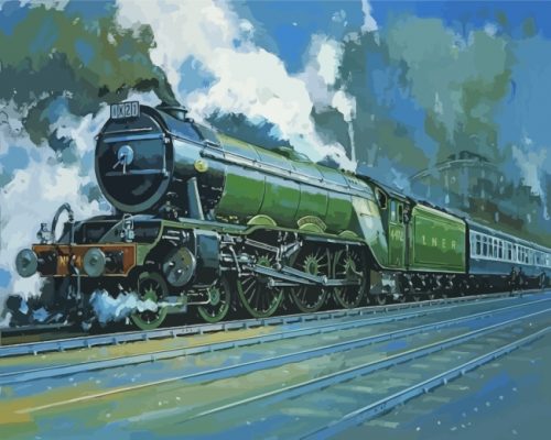 Flying Scotsman Steam Train Paint by numbers