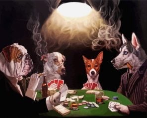 Gambling Dogs Playing Paint by numbers