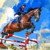 Horse Rider Jumping Paint by numbers