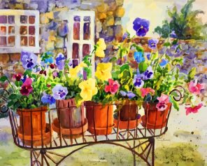 Pandy Plants Pots Paint by numbers