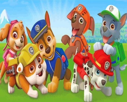 Paw Patrol Dogs Paint by numbers