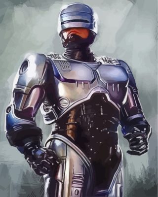 Robocop Illustration Art Paint by numbers