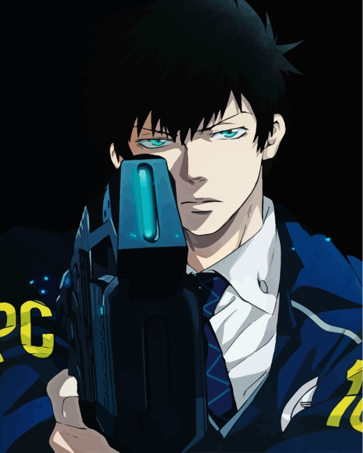 Shinya Kogami Policeman - Paint By Number - Paint By Numbes Shop
