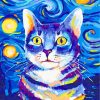 Starry Night Cat Paint by numbers
