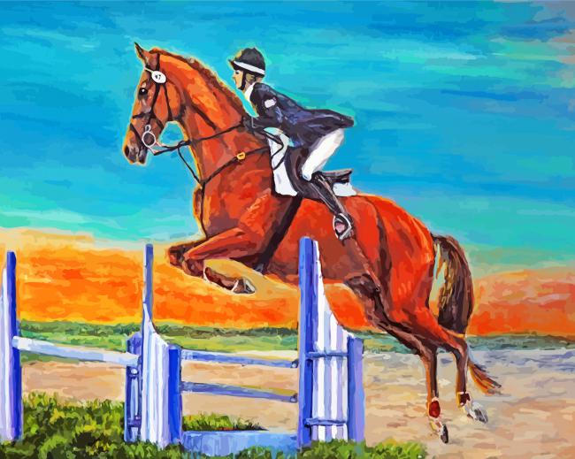 Steeplechase Horse - Paint By Number - Numeral Paint