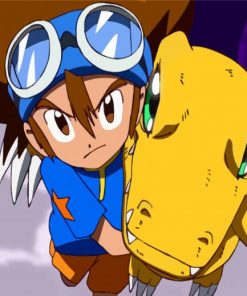 Tai Kamiya And Agumon Digimon Paint by numbers