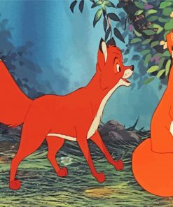 The Fox And The Hound - 5D Diamond Painting - DiamondByNumbers