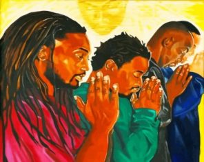 Black Men Praying Paint by numbers