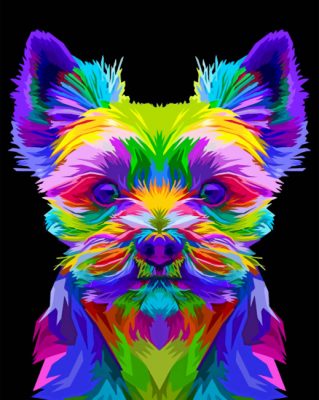 Colorful Yorkshire Terrier Paint by numbers