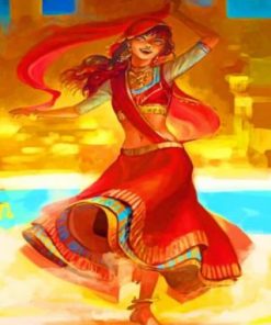Indian Woman Dancing Paint by numbers