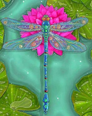 Dragonfly Illustration Paint By Numbers - Numeral Paint Kit