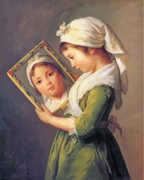 girl-looking-in-the-mirror-Élisabeth-Vigée-Le-Brun-paint-by-numbers