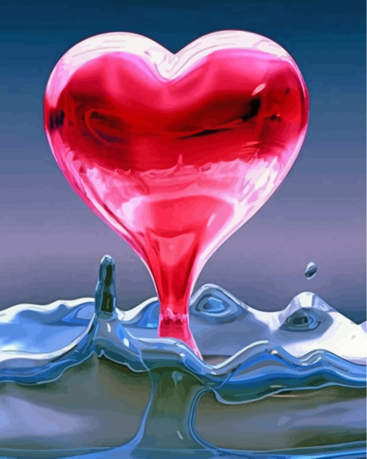 Heart Water Drop - Paint By Number - Numeral Paint