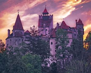 Hunyad Castle Sunset Paint by numbers