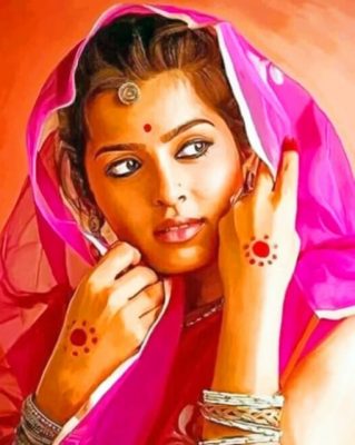 Beautiful Indian Woman Paint by numbers