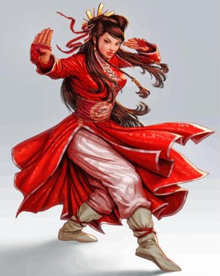 kung-fu-lady-paint-by-numbers