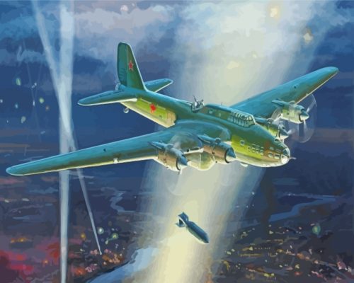 Petlyakov Pe 8 Bomber Heavy Bomber Paint by number