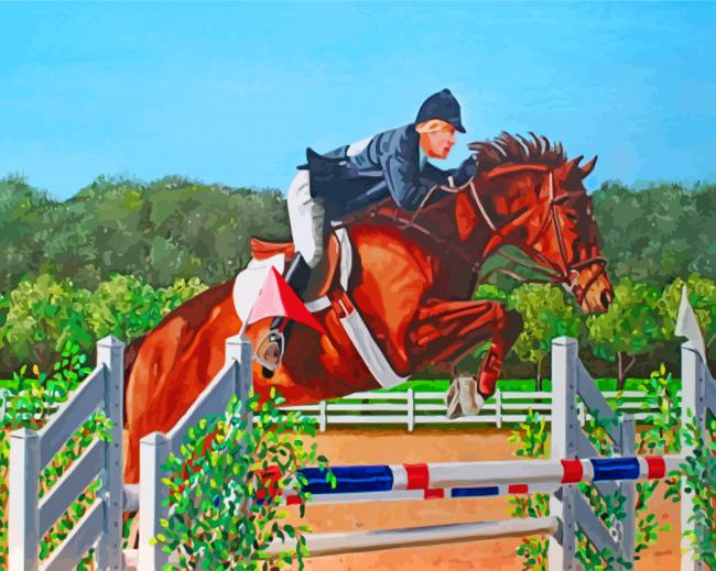 Steeplechase Horse Race Paint By Numbers - Numeral Paint Kit