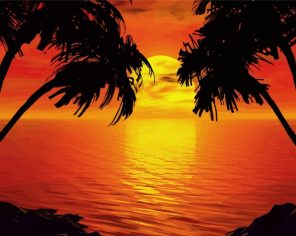 tropical sunset paint by numbers