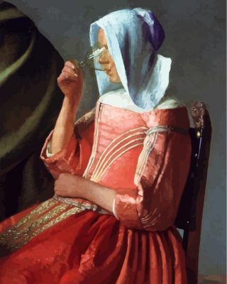 woman-drinking-Johannes-Vermeer-paint-by-numbers