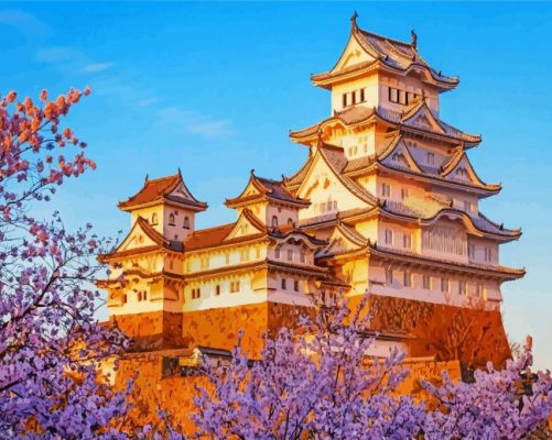 Aesthetic Himeji Castle Paint by numbers