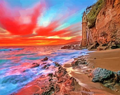 Aesthetic Laguna Beach Sunset paint by number
