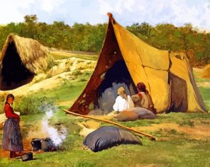 Albert Bierstadt Indian Camp paint by numbers