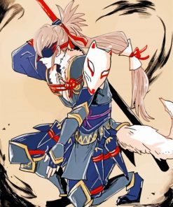 Anime Kitsune Mask paint by number