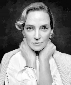 Black And White Uma Thurman paint by numbers