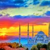 Blue Mosque At Sunset Paint by number