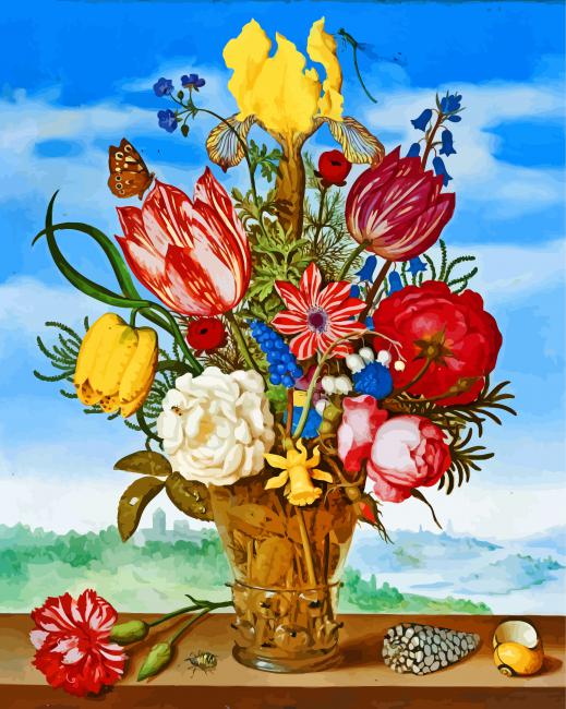 Flowers Bouquet Paint By Numbers - Numeral Paint Kit