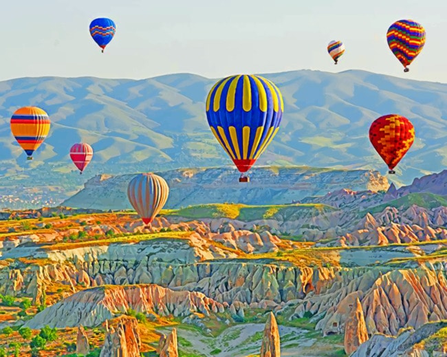 Paint by Numbers Kit : Level III : Hot Air Balloons in Cappadocia