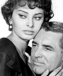 Cary Grant and Sophia Loren paint by number
