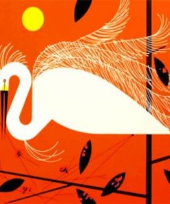 Charley Harper Snowy Egret paint by numbers