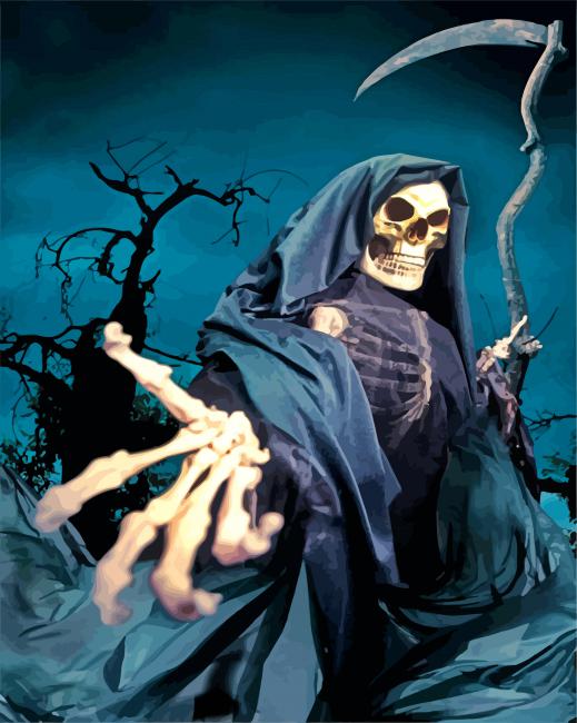 Creepy Grim Reaper Paint By Numbers - Numeral Paint Kit
