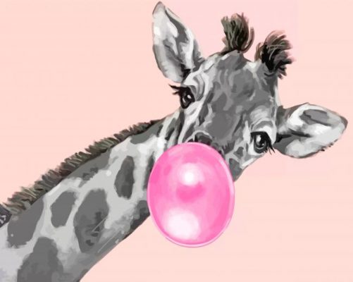 Cute Giraffe Bubble Paint by number