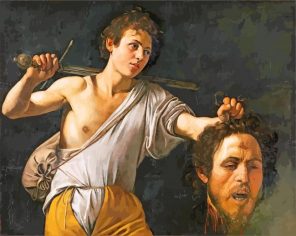David with the Head of Goliath by Caravaggio paint by number