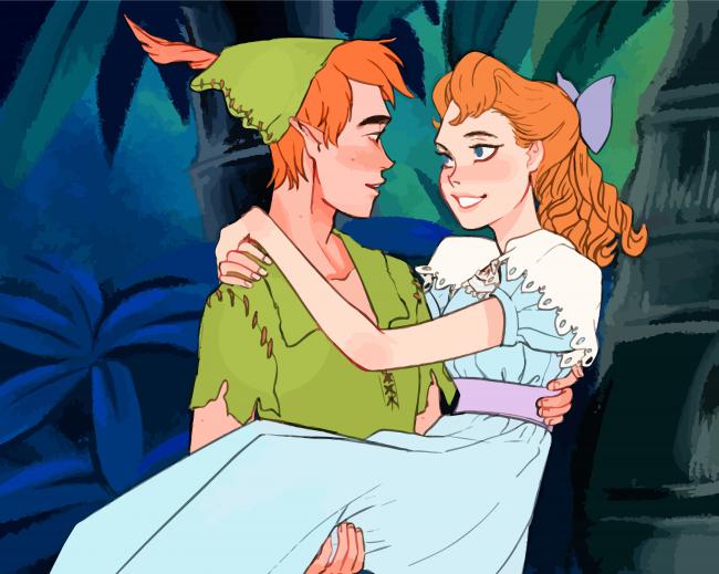 Disney Couple Peter And Wendy Paint By Numbers - Numeral Paint Kit