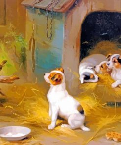 Edgar Hunt The Puppies paint by number