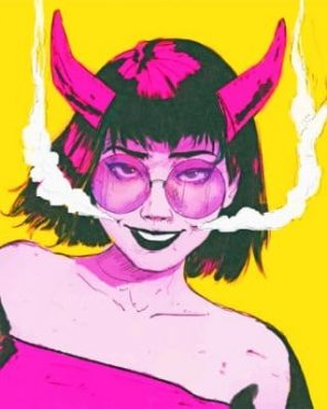 Evil Girl Pop Art paint by numbers
