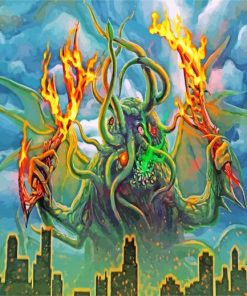 Fire Cthulhu paint by number