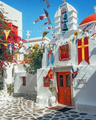 Mykonos Greece paint by numbers