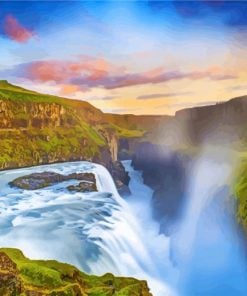 Gullfoss Falls Iceland paint by number