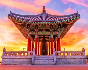 Korean Friendship Bell At Sunset Paint By Numbers