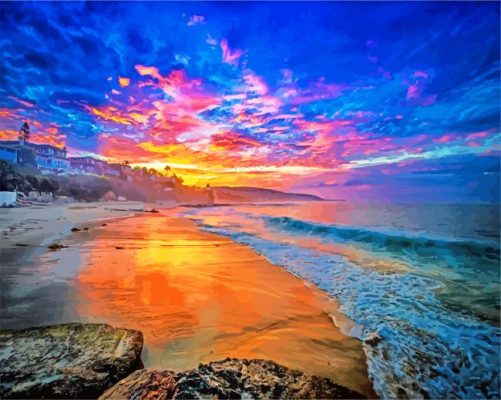 Laguna Beach Sunset paint by number