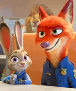 Lt Judy Hopps and Nick paint by numbers
