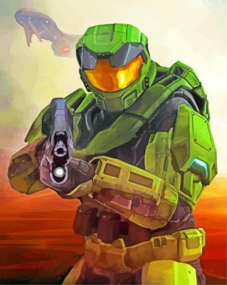 Master Chief The Halo paint by numbers