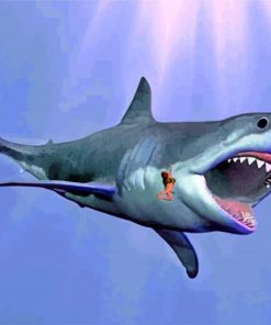 Megalodon giant shark paint by numbers