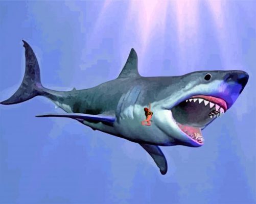 Megalodon giant shark paint by numbers