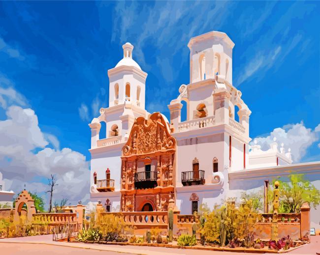 Mission San Xavier Paint By Numbers Numeral Paint Kit